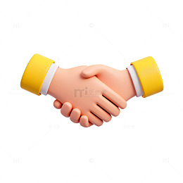 卡通握手图案设计元素