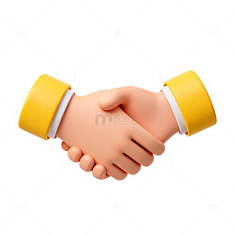 卡通握手合作插图