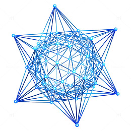 蓝色几何星形网络图案