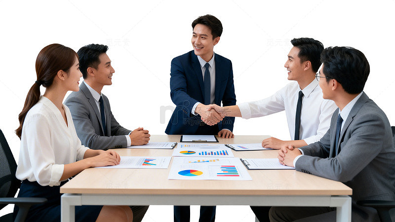 商务会议洽谈合作场景图