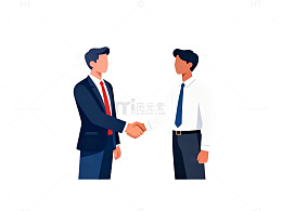 商务洽谈合作握手插画