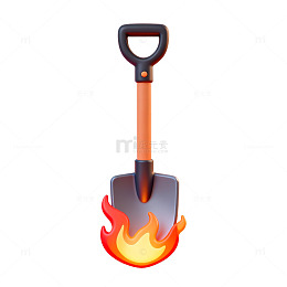 火焰铲子创意插画