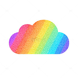 彩虹云创意贴纸设计