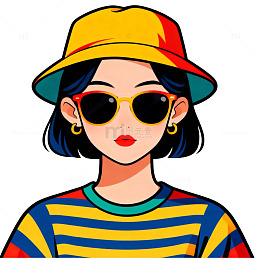 卡通风格女性头像设计素材