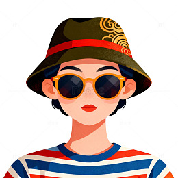 卡通风时尚女性插画设计素材