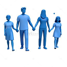 卡通家庭模型设计素材