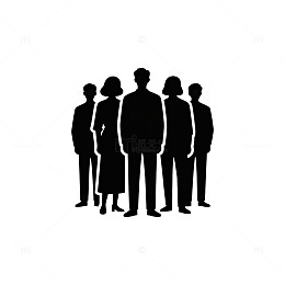 剪影风格团队人物设计素材