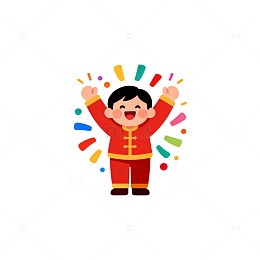 卡通喜庆新年插画