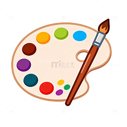 彩绘工具插画