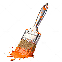 油漆刷特写绘画工具展示