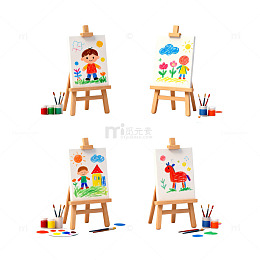 儿童画架绘画作品展示