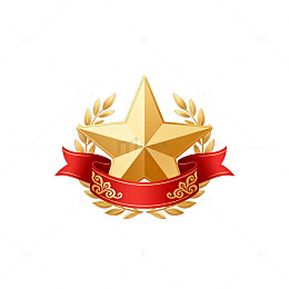 金色五角星奖章