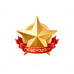 金色五星徽章设计素材