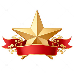 金色星形徽章装饰图案