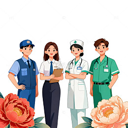 医疗团队插画素材