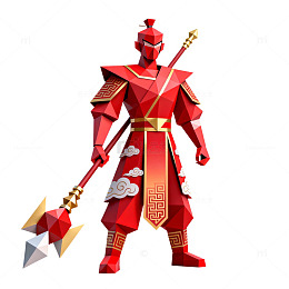 低多边形战士角色设计