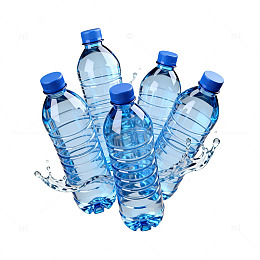 矿泉水瓶蓝色透明设计素材