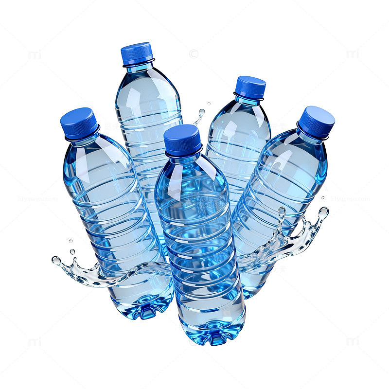 矿泉水瓶蓝色透明设计素材