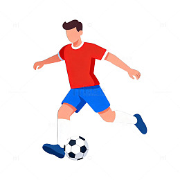 足球运动卡通人物矢量图