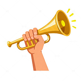 卡通手握喇叭插画