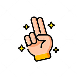 卡通手势胜利图案设计元素