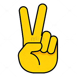 卡通手势胜利图案插画