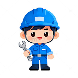 卡通维修工形象设计素材