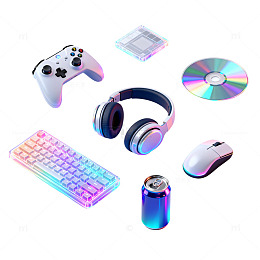 炫彩游戏设备数码产品展示图