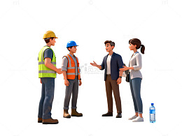 建筑工地图绘交流场景