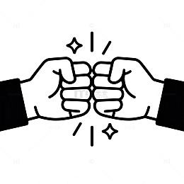 简约风格合作握手矢量图