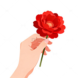 简约红花花束插画设计素材