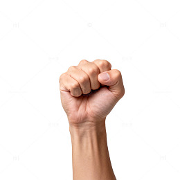 握拳手臂力量表现特写