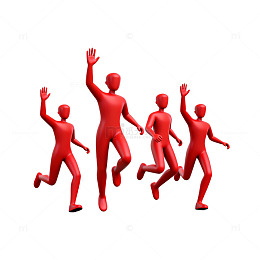 红色抽象人形奔跑艺术素材