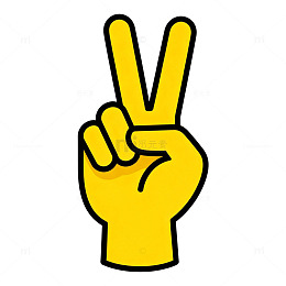 卡通手势胜利图案矢量素材