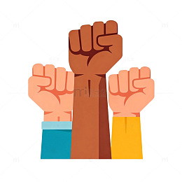 卡通风格拳头团结插画