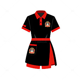 黑红制服女工作服设计图
