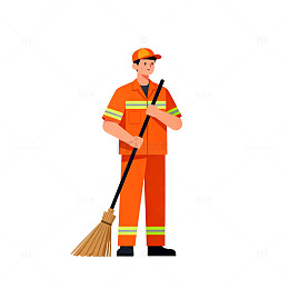 清洁工插画
