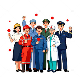 职业人物卡通形象插画