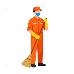 卡通清洁工形象