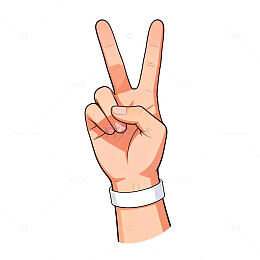 简约手势插画和平标志