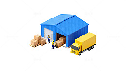 仓库物流模型场景图