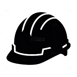 黑白安全帽施工图标