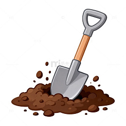 卡通铲土园艺工具插画