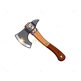 卡通风格斧头插画