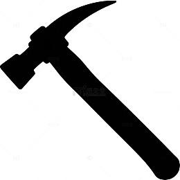 黑白色调工具镐剪影