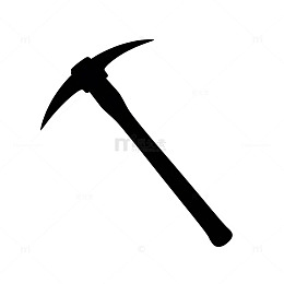 黑白色调工具镐图标