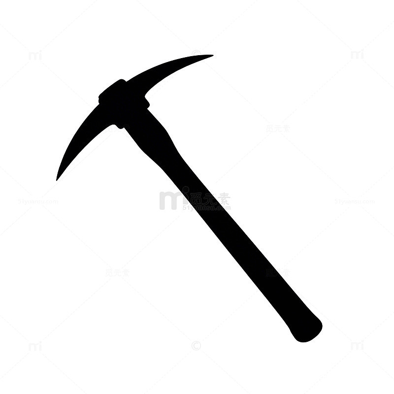 黑白色调工具镐图标