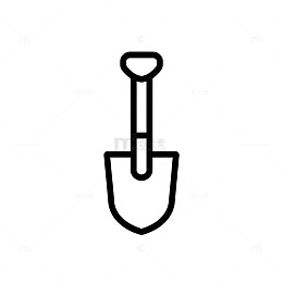 简约线条铲子图标设计元素