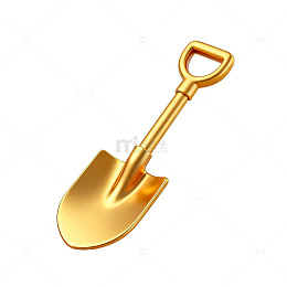 金色铲子矢量图标