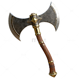 古代战斧武器模型三维渲染图